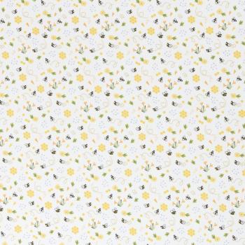 Baumwollstoff TIM Swafing kleine Bienen auf weiß